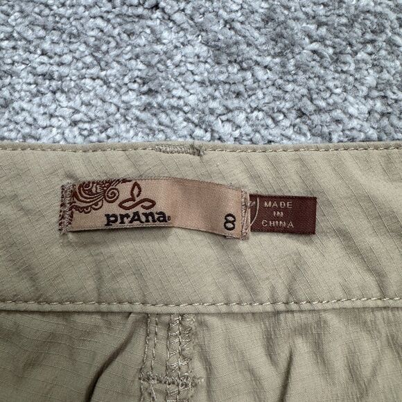 Prana Capri Pants Womens 8 Brown Tan Ankle Zip Straight Leg Outdoor Hiking 32x22 - Picture 11 of 16